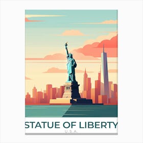 Usa Statue Of Liberty Travel Canvas Print
