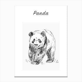 B&W Panda Poster Canvas Print