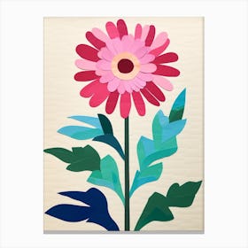 Cut Out Style Flower Art Gerbera Daisy 1 Canvas Print
