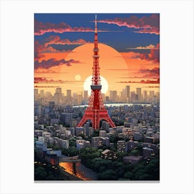 Tokyo Pixel Art 2 Canvas Print