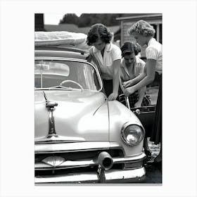 50's Era Community Car Wash Reimagined - Hall-O-Gram Creations 9 Canvas Print