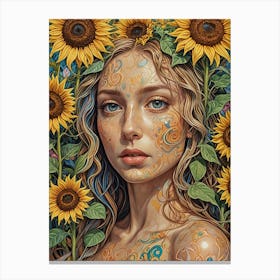 Sunflower Girl no2 Canvas Print