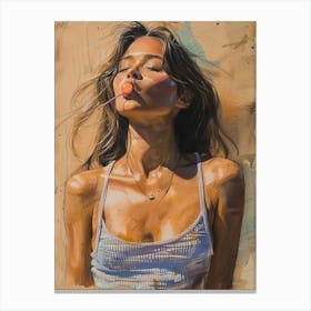 Girl With A Lollipop Canvas Print