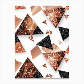 Abstract Gold And Black Geometric Pattern Canvas Print