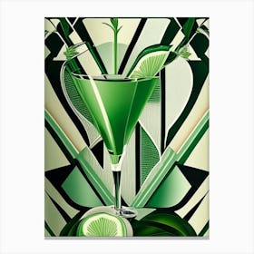 Cucumber Collins Cocktail Poster Art Deco Cocktail Poster Canvas Print