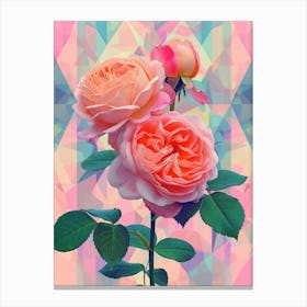 English Roses Painting Rose Geometric 4 Canvas Print