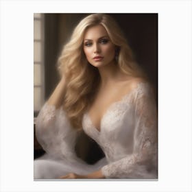 Bride In A Wedding Dress Canvas Print