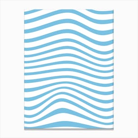 Wavy Blue And White Background Canvas Print