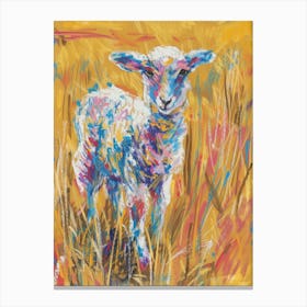 Lamb In The Grass 4 Canvas Print