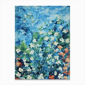 Gardenia Floral Print Bright Painting Flower Canvas Print