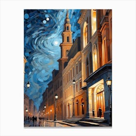 Night At The City Canvas Print