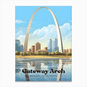 Gateway Arch Missouri Monument Modern Travel Art Canvas Print