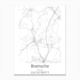 Bramsche,Germany Minimalist Map Canvas Print