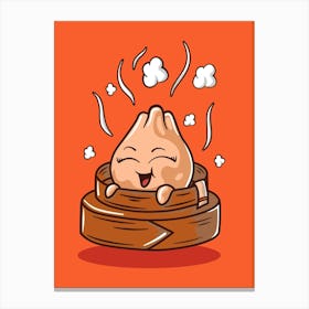 Cartoon Chinese Dumpling Canvas Print