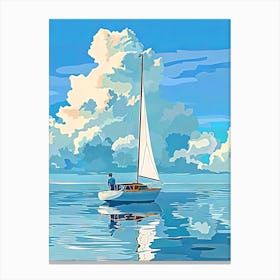 Boat on the sea Canvas Print