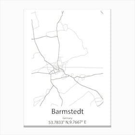 Barmstedt,Germany Minimalist Map Toile