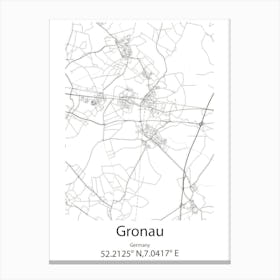 Gronau,Germany Minimalist Map Canvas Print