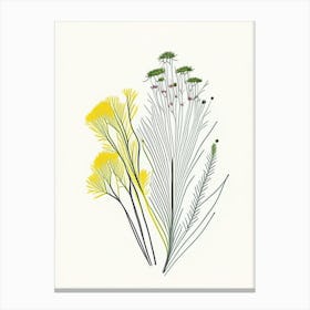Fennel Seed Spices And Herbs Minimal Line Drawing 1 Canvas Print