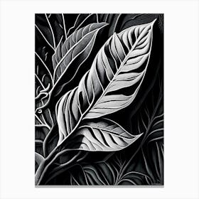 Sweet Bay Leaf Linocut 3 Canvas Print