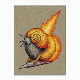 Snail On Fire Canvas Print