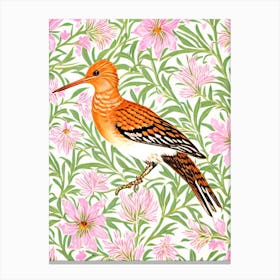 Hoopoe William Morris Style Bird Canvas Print