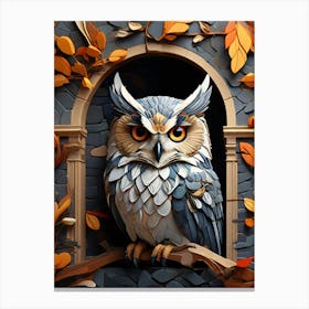 Owl In Autumn 1 Canvas Print