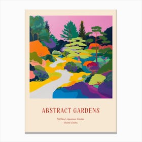 Colourful Gardens Portland Japanese Garden Usa 3 Red Poster Canvas Print