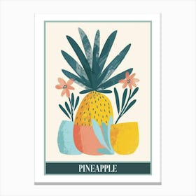 Pineapple Tree Illustration Flat 8 Poster Canvas Print