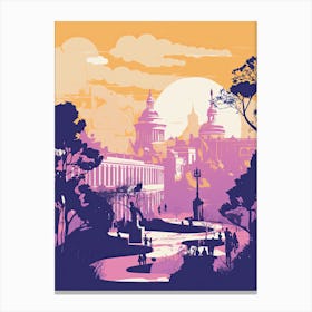 Madrid In Risograph Style 2 Canvas Print