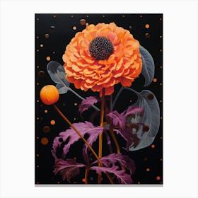 Surreal Florals Marigold 2 Flower Painting Canvas Print