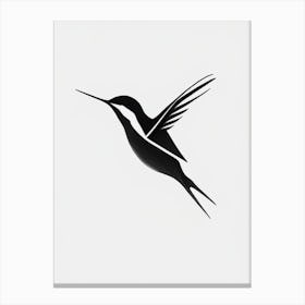 Black Chinned Hummingbird Retro Minimal Canvas Print