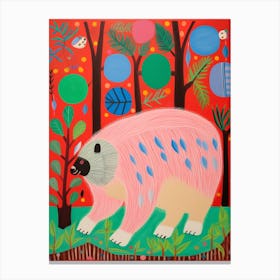 Maximalist Animal Painting Porcupine Canvas Print