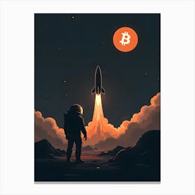 Bitcoin Rocket 2 Canvas Print