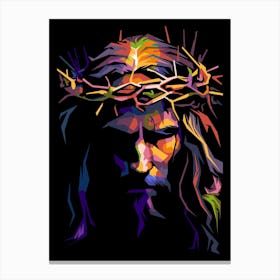 Love And Faith Jesus Christ Wpap Pop Art Style Canvas Print