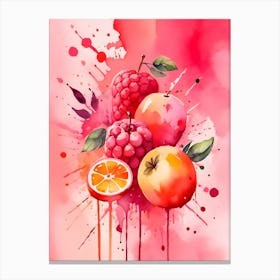 Watercolor Painting Fruits Canvas Print