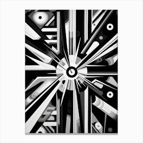 Perception Abstract Black And White 2 Canvas Print