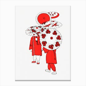 Red Umbrellas Canvas Print