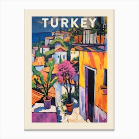 Izmir Turkey 4 Fauvist Painting  Travel Poster Canvas Print