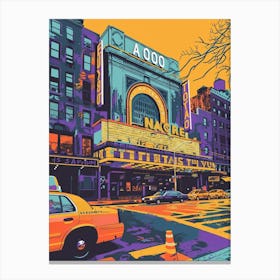 The Apollo Theater New York Colourful Silkscreen Illustration 1 Canvas Print