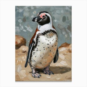 African Penguin Saunders Island Oil Painting 1 Canvas Print
