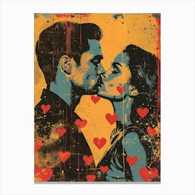 Just Kissing, Vibrant Pop Art Canvas Print