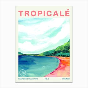 Tropical Beach Landscape Typography Canvas Print