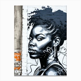 Graffiti Mural Of Beautiful Black Woman 77 Canvas Print