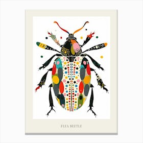 Colourful Insect Illustration Flea Beetle 1 Poster Canvas Print