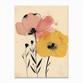 Cardiff Flower Market Boho Minimalist Style Canvas Print