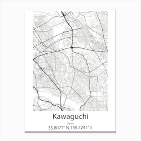 Kawaguchi,Japan Minimalist Map Stampe su tela