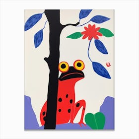 Colourful Kids Animal Art Frog 1 Canvas Print