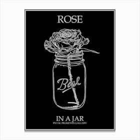 Rose In A Jar Line Drawing 1 Poster Inverted Canvas Print