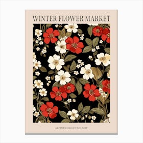 Alpine Forget Me Not 1 Winter Flower Market Poster Canvas Print