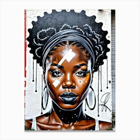 Graffiti Mural Of Beautiful Black Woman 343 Canvas Print